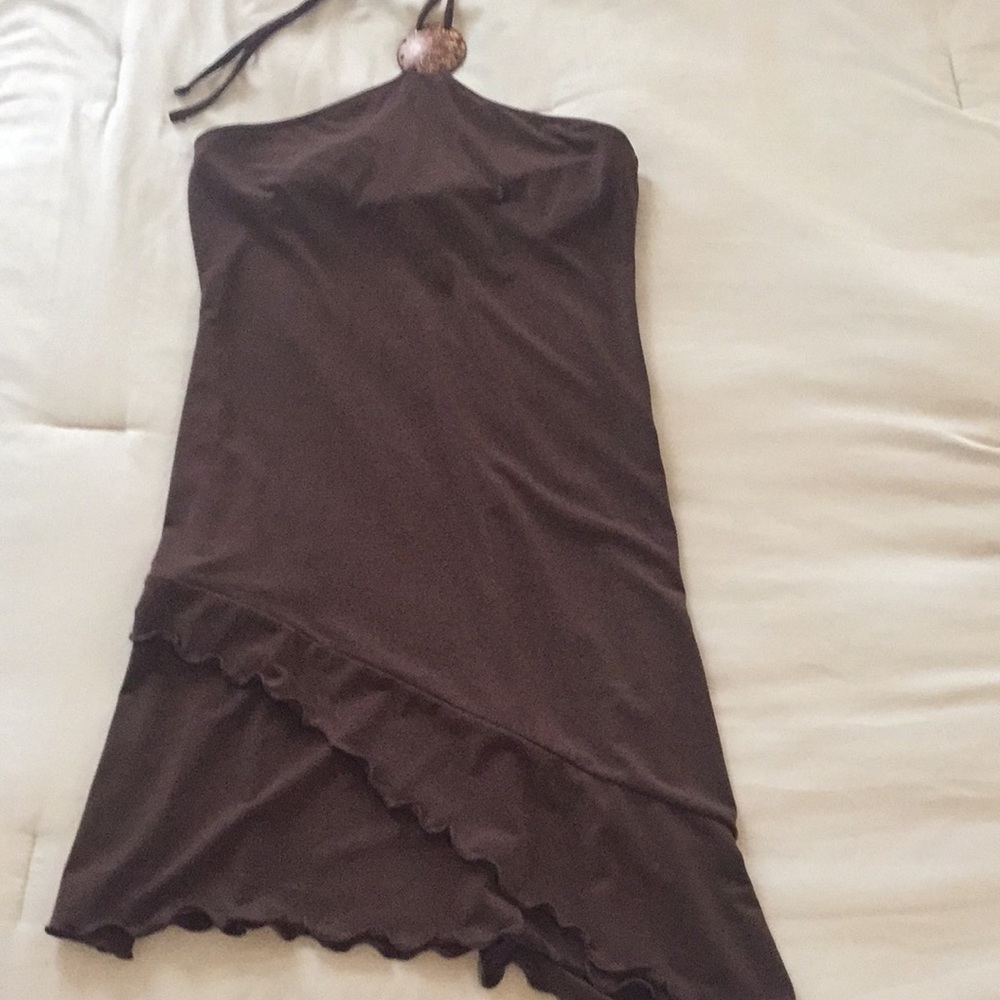 Brown mini dress